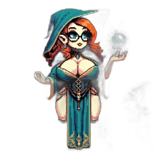 dress, staff, fantasy art, concept art transparent PNG cut-out