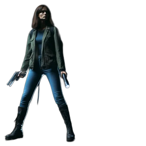 jacket, weapon, concept art, 3d render transparent PNG cut-out