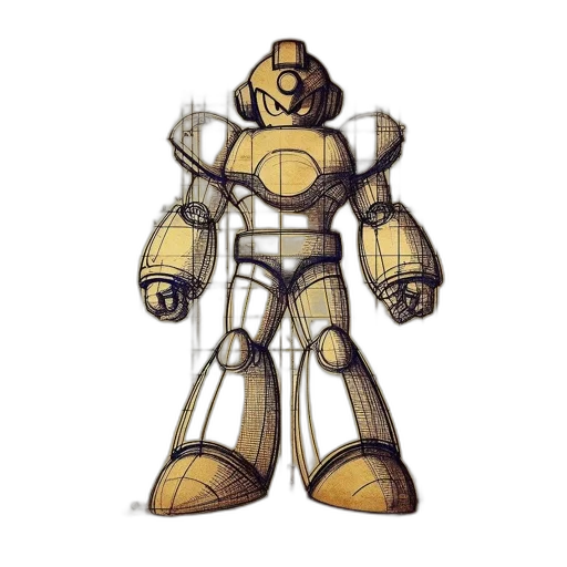 robot, concept art, pixel art, 3d render transparent PNG cut-out