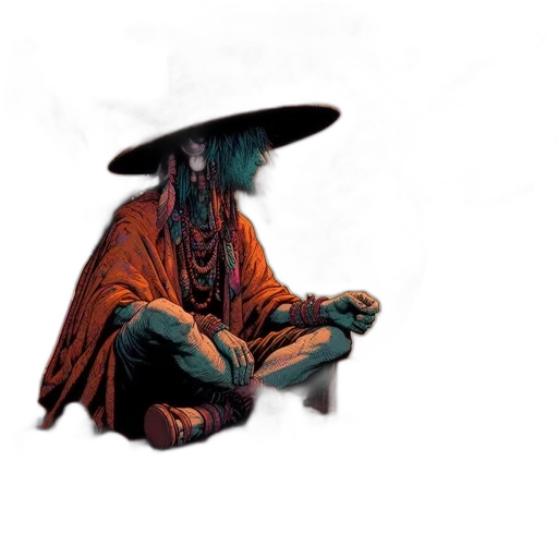 mask, staff, creature, hat transparent PNG cut-out