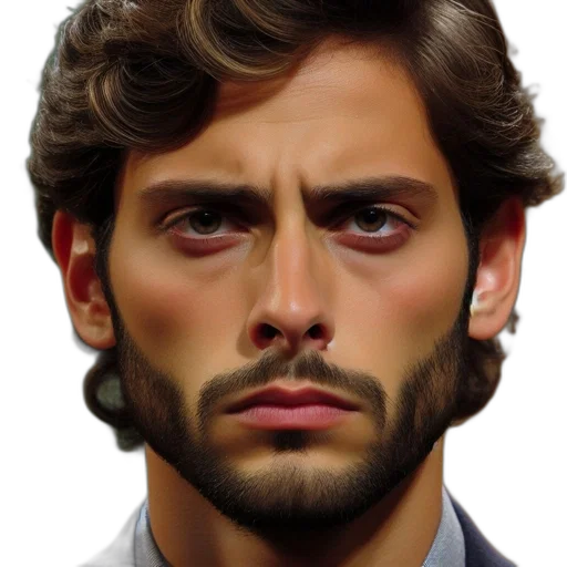 face, hair, crown, photorealistic transparent PNG cut-out