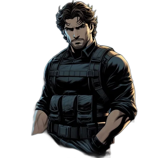 jacket, weapon, comic book art, concept art transparent PNG cut-out