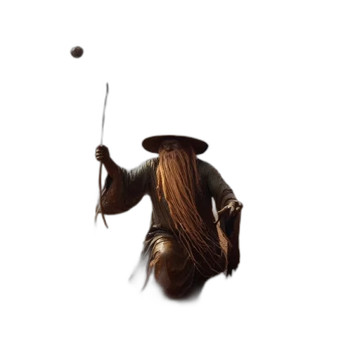 staff, hat, weapon, hair transparent PNG cut-out