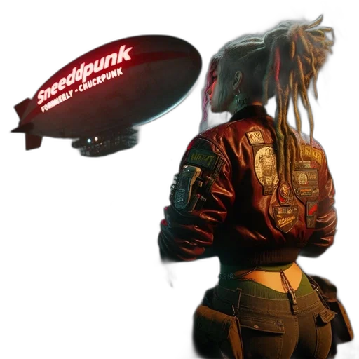 jacket, cyberpunk, concept art, photorealistic transparent PNG cut-out