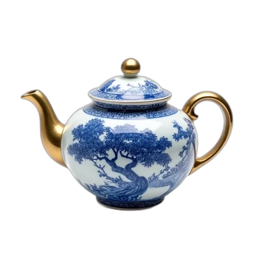 photorealistic, 3d render, ceramic, teapot transparent PNG cut-out