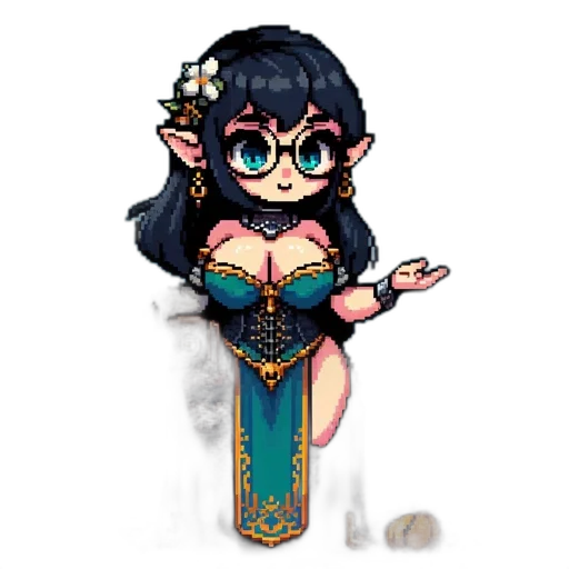 dress, pixel art, fantasy art, cartoon transparent PNG cut-out