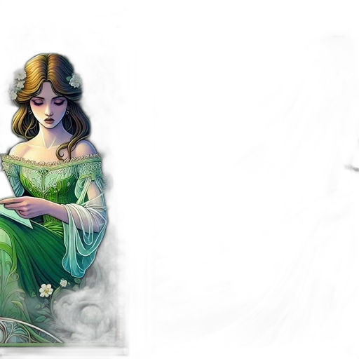 dress, fantasy art, concept art, comic book art transparent PNG cut-out