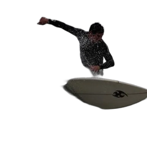 3d render, photorealistic, surfer, black transparent PNG cut-out