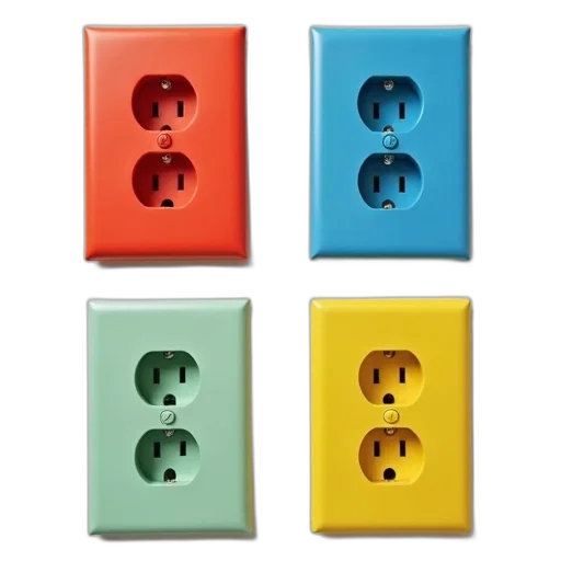 colorful, neon, set, four transparent PNG cut-out