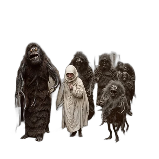 creature, animal, mask, staff transparent PNG cut-out