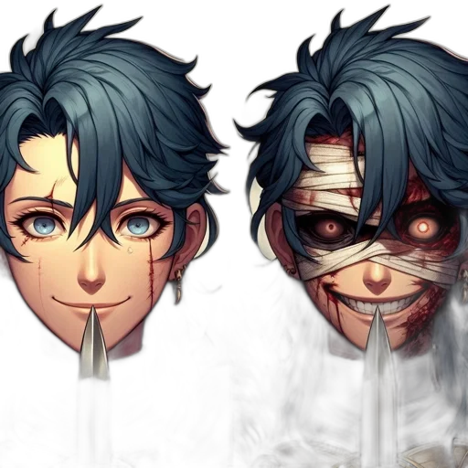 mask, face, concept art, anime transparent PNG cut-out