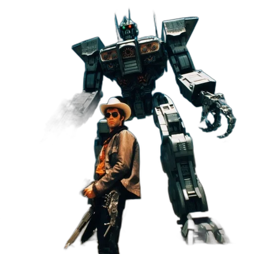 robot, weapon, concept art, pixel art transparent PNG cut-out
