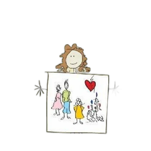 dress, cartoon, character, holds transparent PNG cut-out