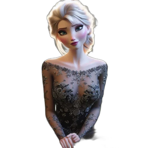 dress, 3d render, cartoon, fantasy art transparent PNG cut-out