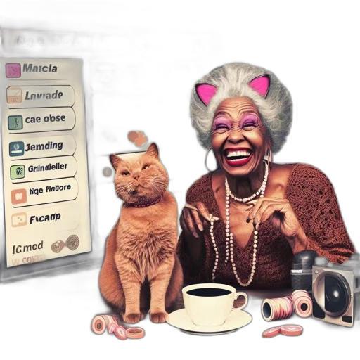amusing, illustration, features, elderly transparent PNG cut-out