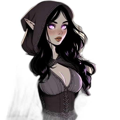 dress, staff, fantasy art, concept art transparent PNG cut-out