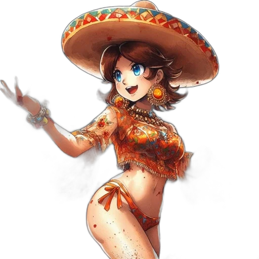 dress, hat, staff, concept art transparent PNG cut-out