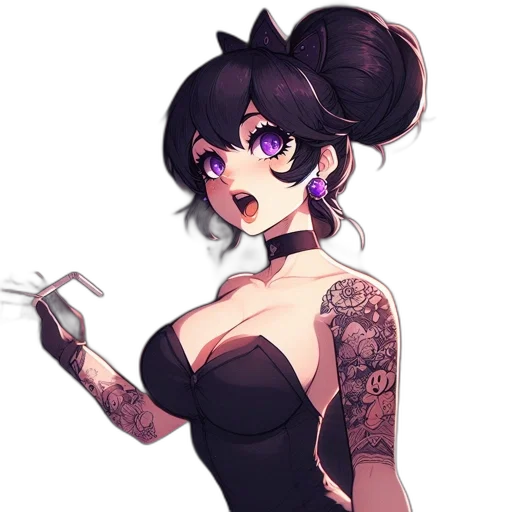 dress, staff, jewelry, anime transparent PNG cut-out
