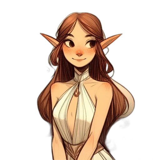 dress, staff, fantasy art, concept art transparent PNG cut-out