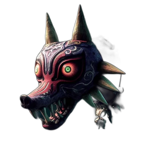mask, creature, dragon, staff transparent PNG cut-out