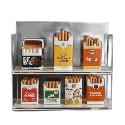 food, acrylic, shelves, cigarette transparent PNG cut-out
