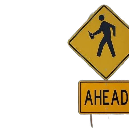 yellow, pedestrian, crossing, sign transparent PNG cut-out