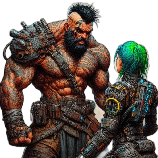 weapon, concept art, cyberpunk, comic book art transparent PNG cut-out