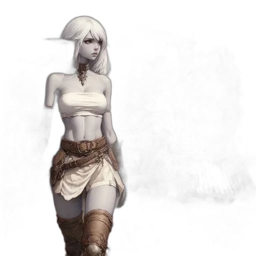 staff, sword, dress, fantasy art transparent PNG cut-out