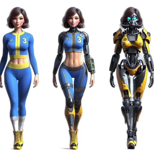 concept art, 3d render, cyberpunk, comic book art transparent PNG cut-out