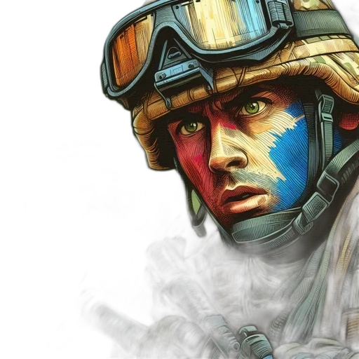 face, concept art, comic book art, photorealistic transparent PNG cut-out