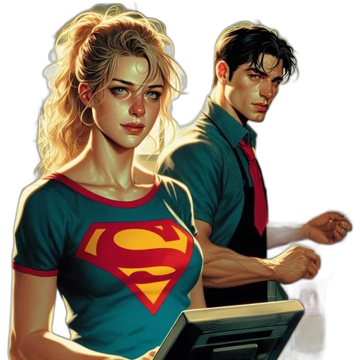 comic book art, concept art, underwater, blonde transparent PNG cut-out