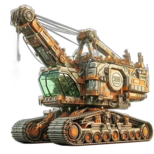 robot, weapon, concept art, 3d render transparent PNG cut-out