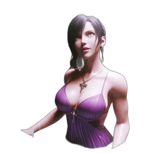 dress, face, staff, 3d render transparent PNG cut-out