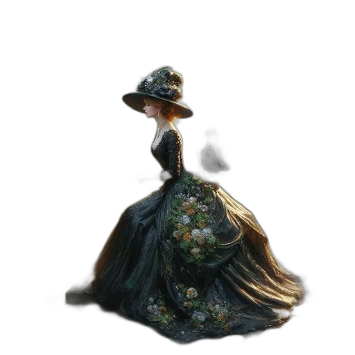 dress, hat, crown, dragon transparent PNG cut-out