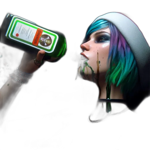 bottle, cyberpunk, concept art, photorealistic transparent PNG cut-out