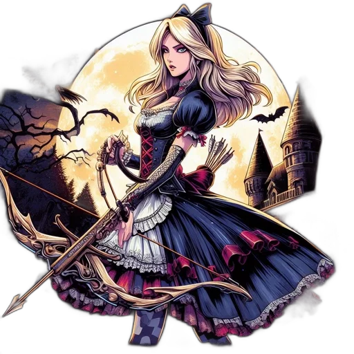 staff, dress, sword, fantasy art transparent PNG cut-out