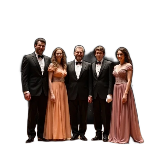 staff, dress, group, five transparent PNG cut-out