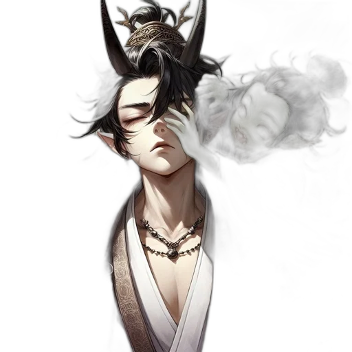mask, staff, dragon, fantasy art transparent PNG cut-out