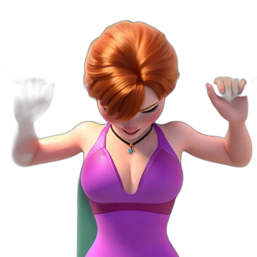dress, staff, jewelry, 3d render transparent PNG cut-out