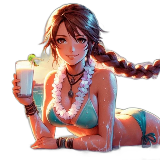 vaporwave, pixel art, concept art, anime transparent PNG cut-out