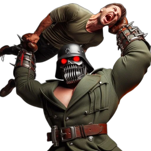 robot, mask, concept art, 3d render transparent PNG cut-out