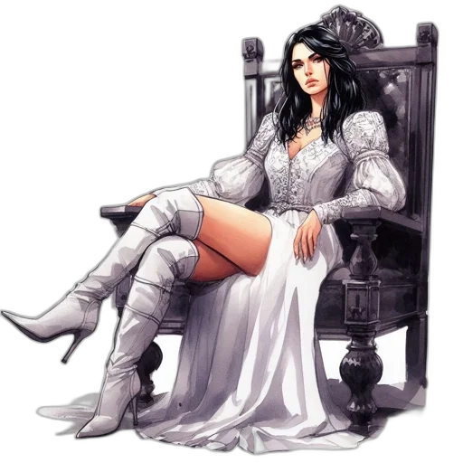 dress, fantasy art, concept art, comic book art transparent PNG cut-out