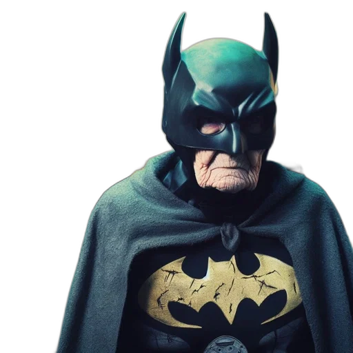 elderly, man, batman, costume transparent PNG cut-out