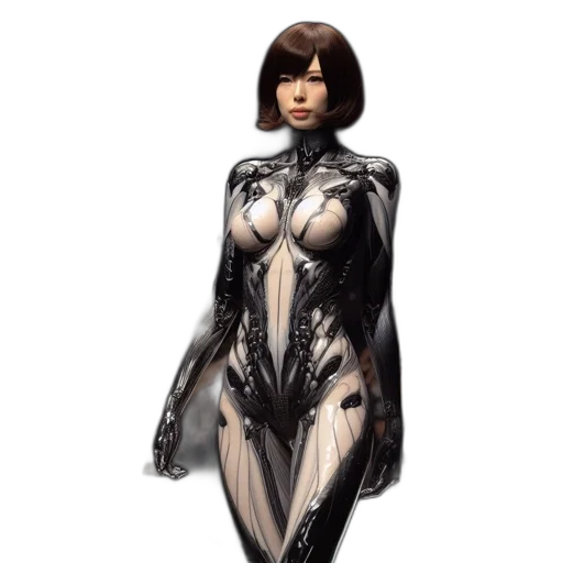 robot, dress, concept art, 3d render transparent PNG cut-out