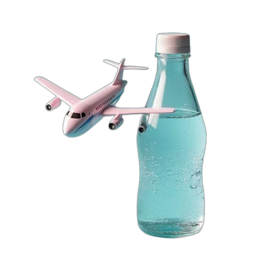 bottle, weapon, vaporwave, 3d render transparent PNG cut-out