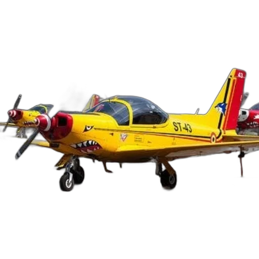 vibrant, yellow, airplane, red transparent PNG cut-out