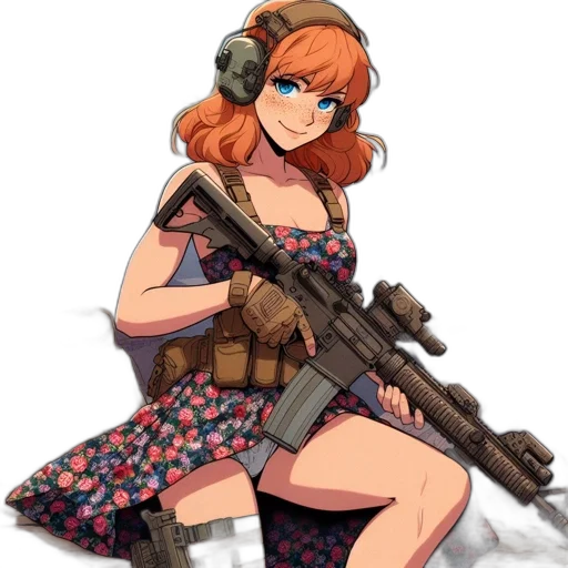 weapon, dress, staff, anime transparent PNG cut-out