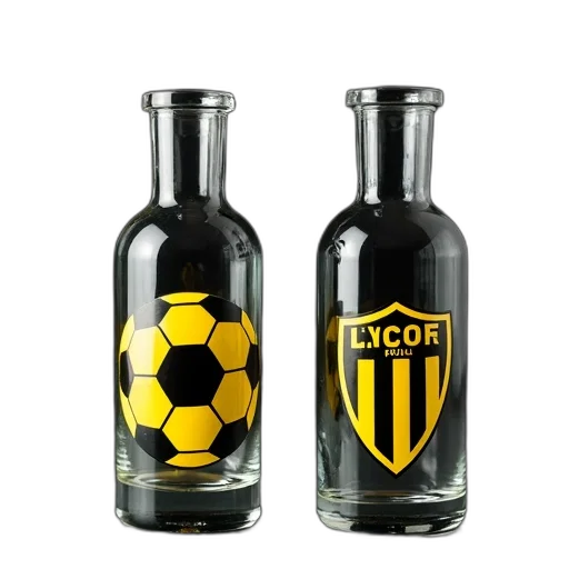 bottle, two, identical, glass transparent PNG cut-out