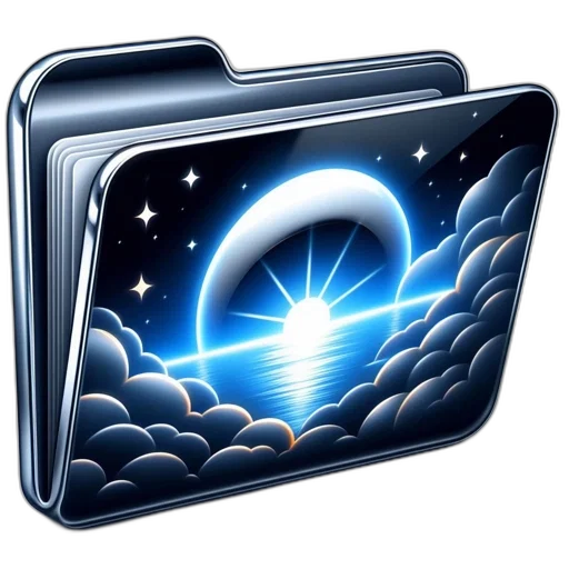 outer space, opened, computer, folder transparent PNG cut-out