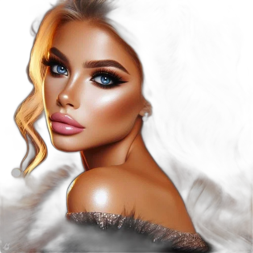 face, hair, photorealistic, cartoon transparent PNG cut-out